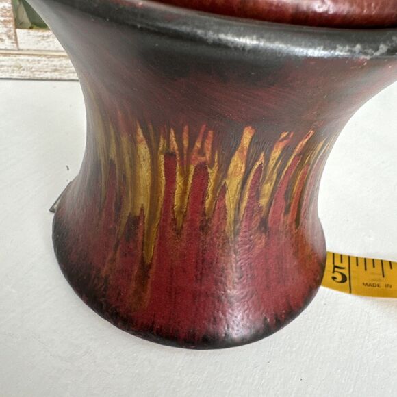 Vintage Studio Art Pottery Vase Home Decor Northwest Potter Black Red Yellow - Picture 11 of 12